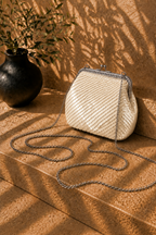 Handmade Full-Sequin Kiss-Lock Bag | Crochet Chain Evening Purse