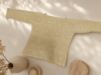 Handmade Ivory Motif Crochet Tunic | Long Sleeve Openwork Top