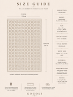 Size guide for the handmade crochet blanket measuring approximately 210 by 150 cm and containing 204 motifs.