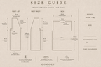 Size 1 measurement guide for the cream and yellow crochet vest versions with front, back, shoulder, neckline and length measurements.