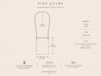 Size guide showing the measurements and strap length of the crochet phone bag.