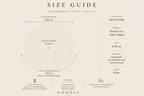 Size guide for the handmade round crochet lace table topper measuring approximately 89 cm in diameter.