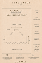 Measurement guide for the two 52 cm crochet lace pieces showing a 31 cm stepped section and maximum height of 29 cm.